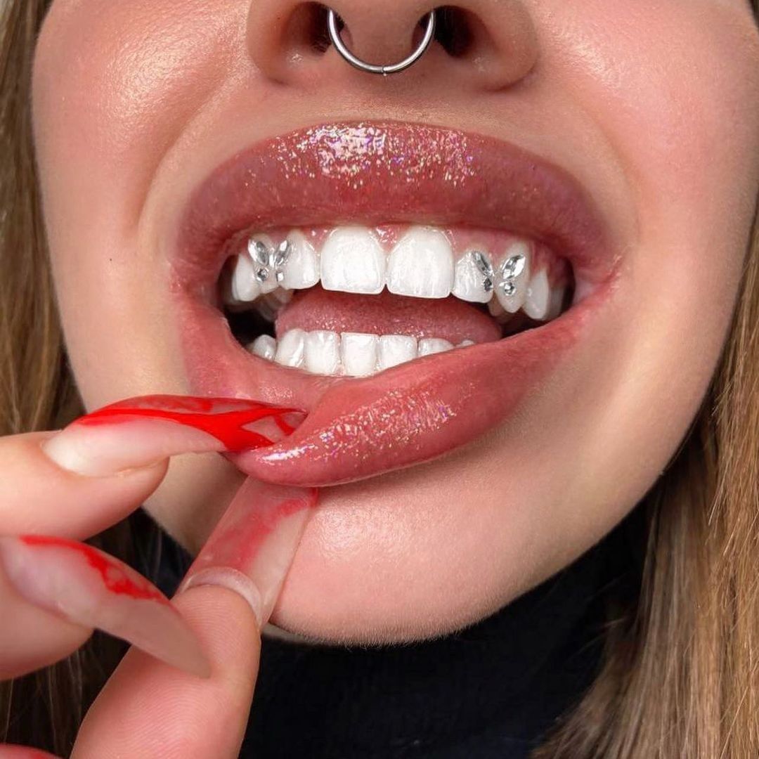 3pcs Fashion Teeth Gems Dental Crystal Gem Heart Shape Tooth Gem Jewelry  Gems